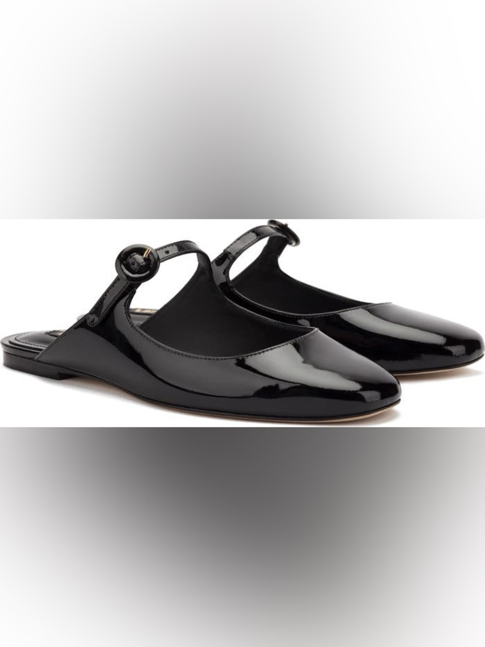 Larroude Blair patent Mary Jane mule 8.5